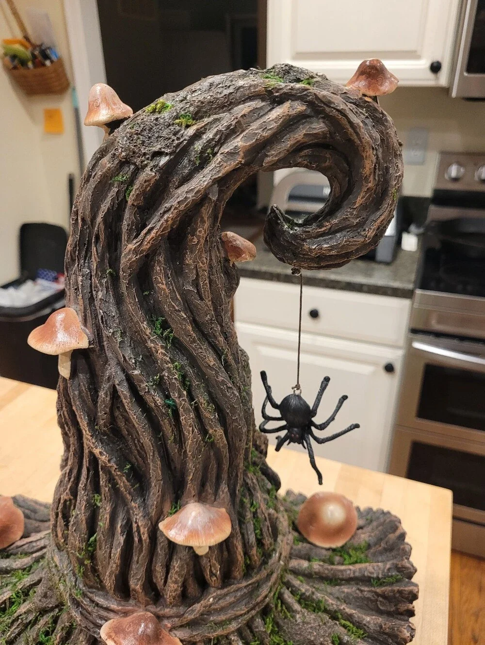 NEW Halloween Whimsical Mushroom Wood Witch Tree Hat Accent with LED Lights